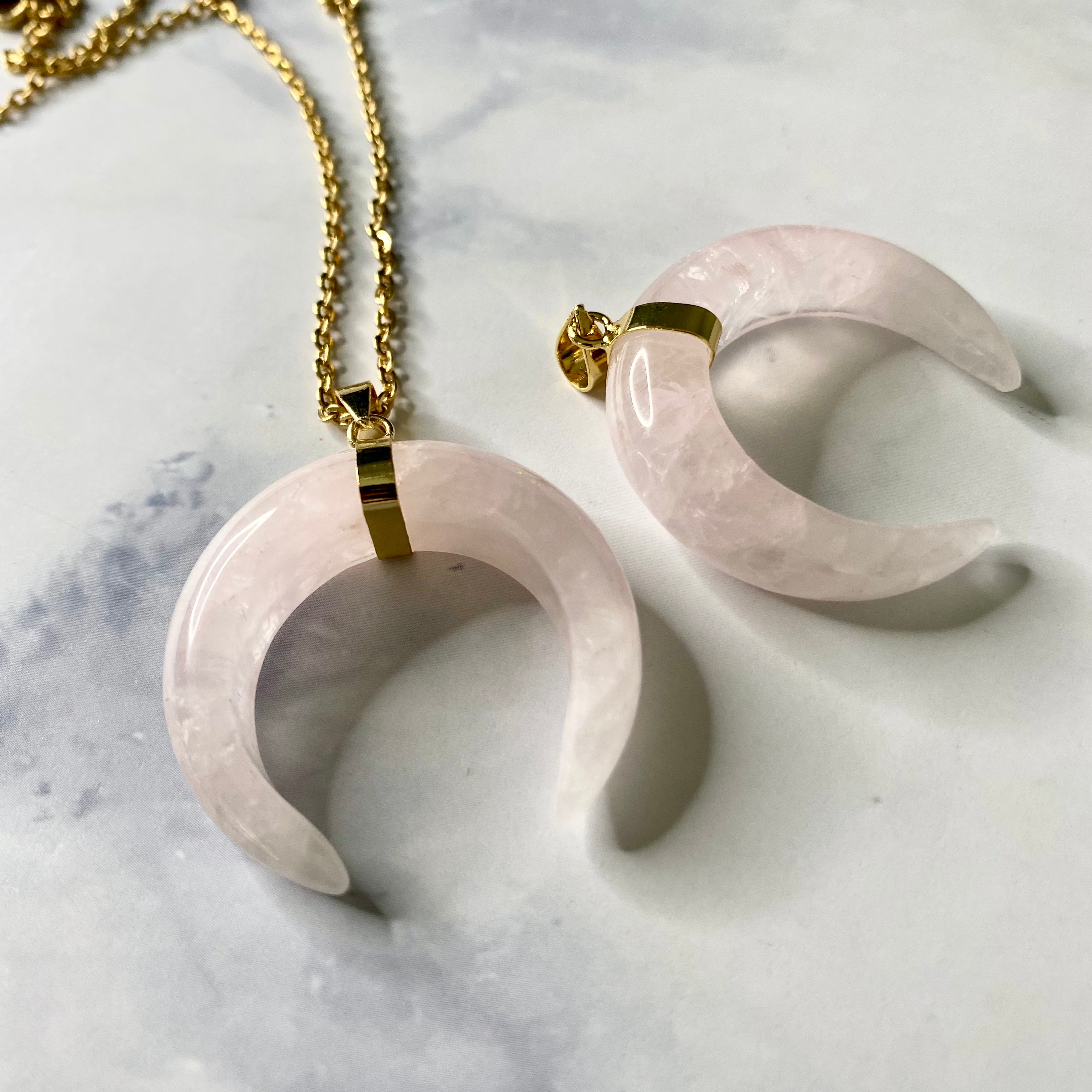 Rose Crescent Necklace